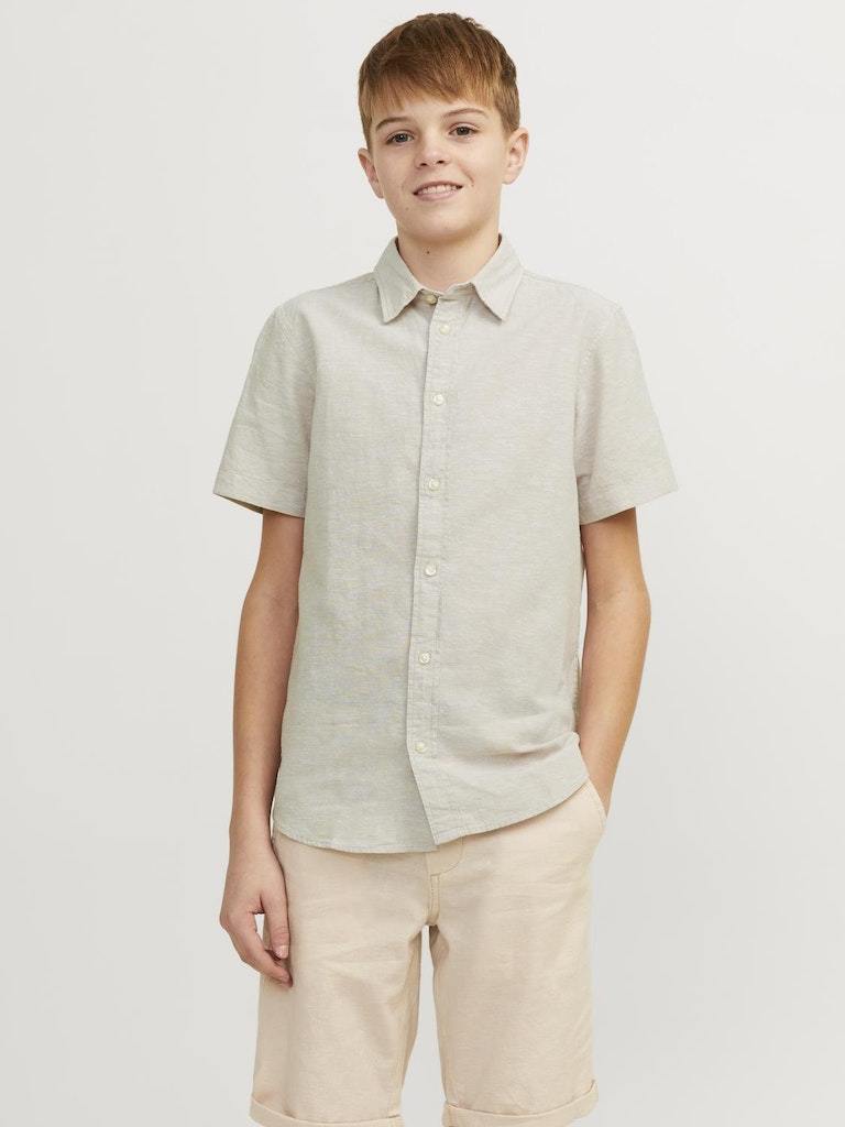 CAMICIA - JJJUNIOR JJELINEN BLEND SHIRT SS SN JNR