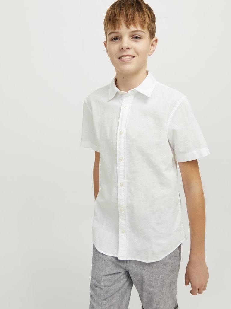 CAMICIA - JJJUNIOR JJELINEN BLEND SHIRT SS SN JNR