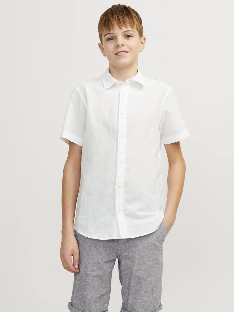 CAMICIA - JJJUNIOR JJELINEN BLEND SHIRT SS SN JNR