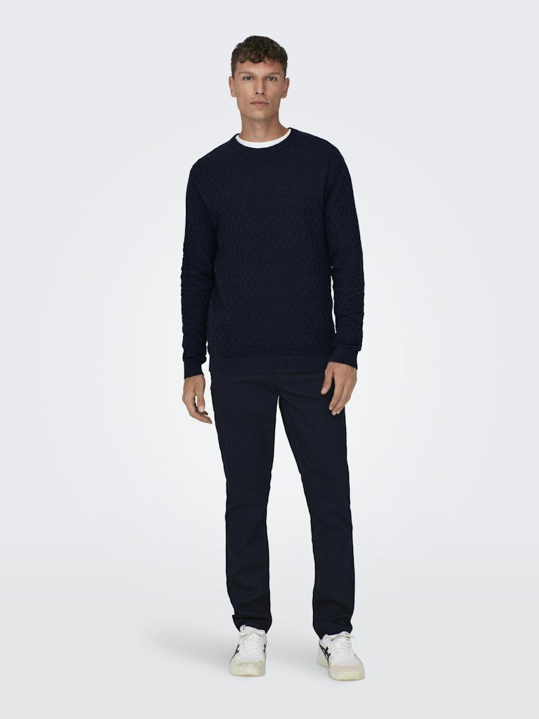 Pullover - Only & Sons Onskalle Reg 12 Struc Crew Knit Noos