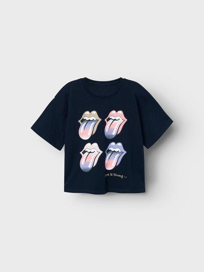 T-Shirt - Name It Nkfnarina Rollingstones Ss Top Noos Unv