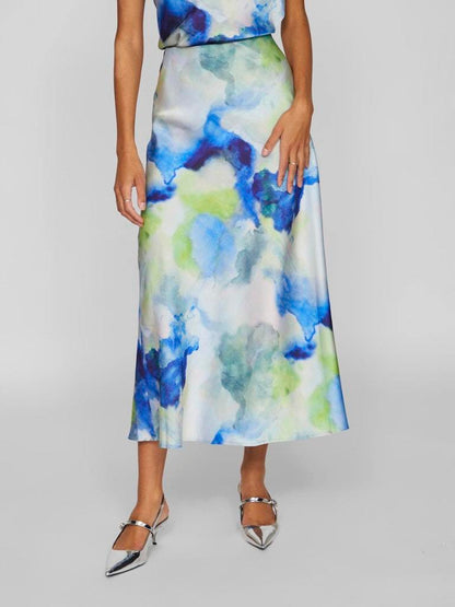 Vila - Gonna - Donna | viravenna watercolor midi skirt/dc