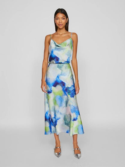 Vila - Gonna - Donna | viravenna watercolor midi skirt/dc