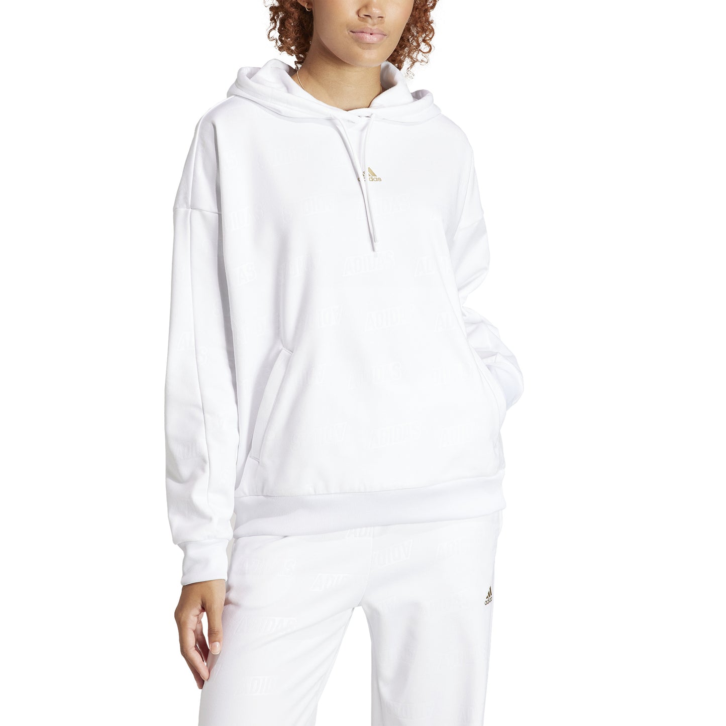 Felpa Cappuccio Embossed Monogram Fleece Adidas