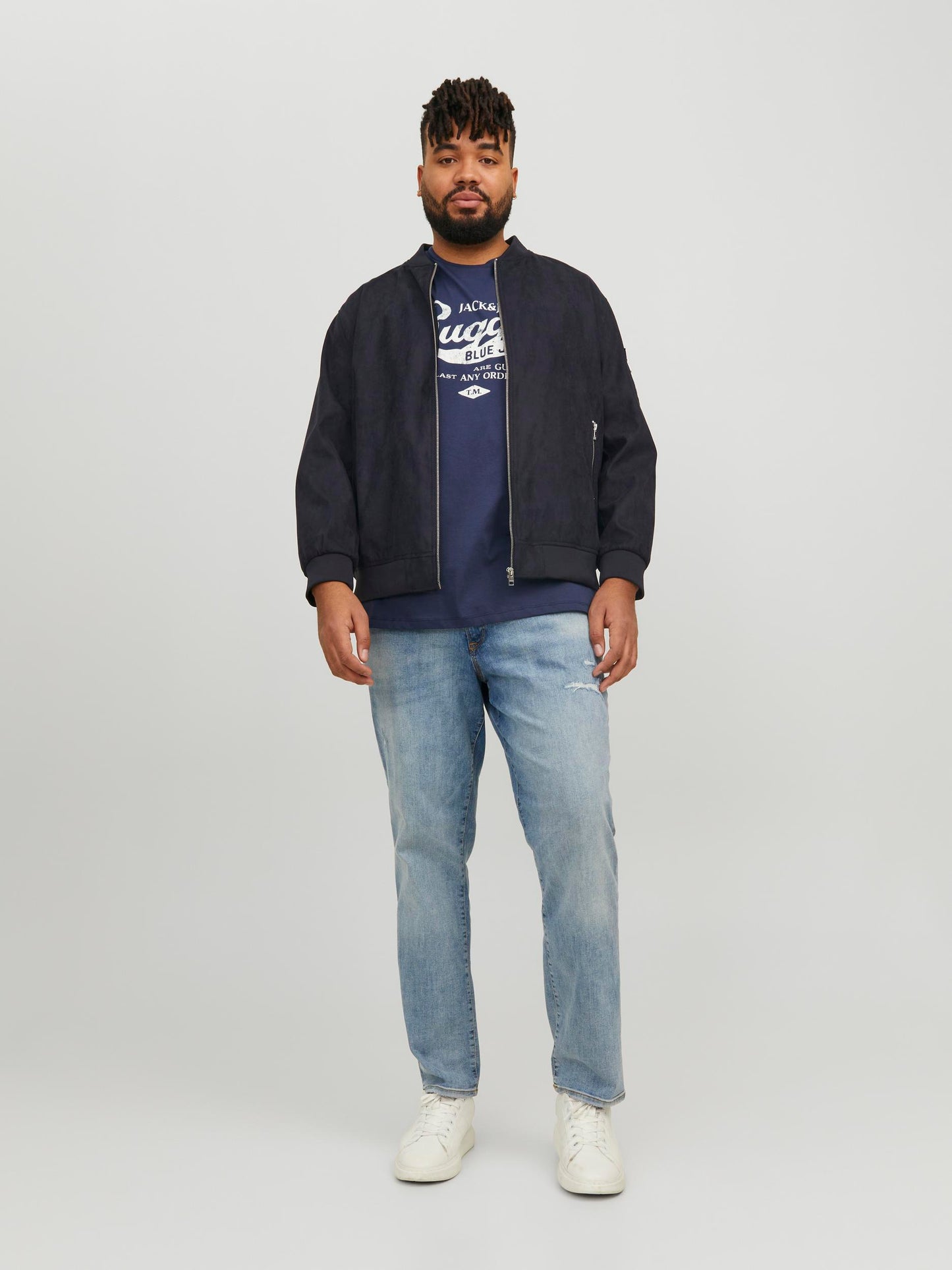 Giubbotto Jack & Jones Plus Jjerocky Faux Suede Bomber Pls Jack&Jones