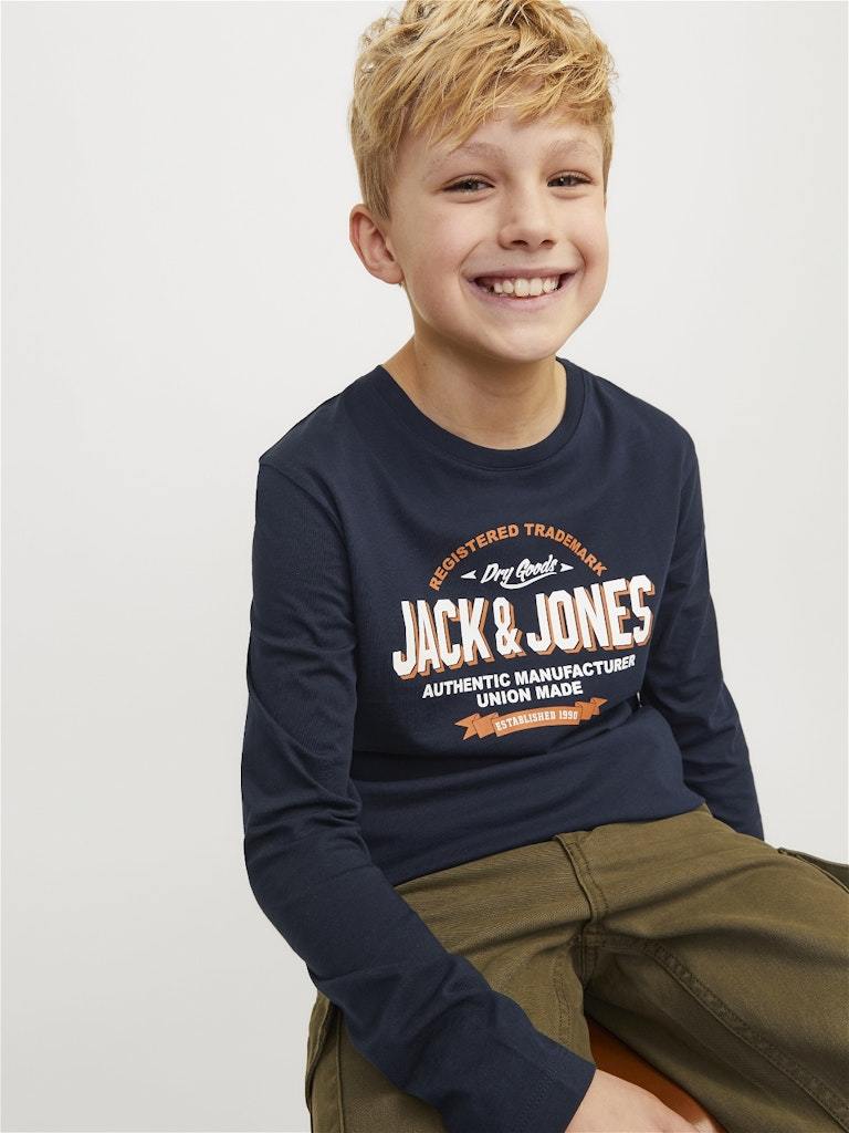 T-SHIRT - JJJUNIOR JJELOGO TEE LS O-NECK 2 COL NOOS JNR