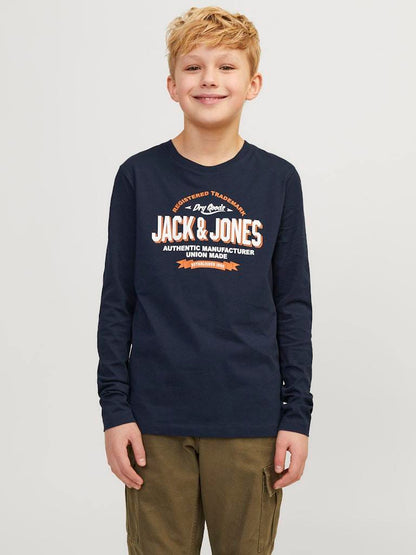 T-SHIRT - JJJUNIOR JJELOGO TEE LS O-NECK 2 COL SN MNI