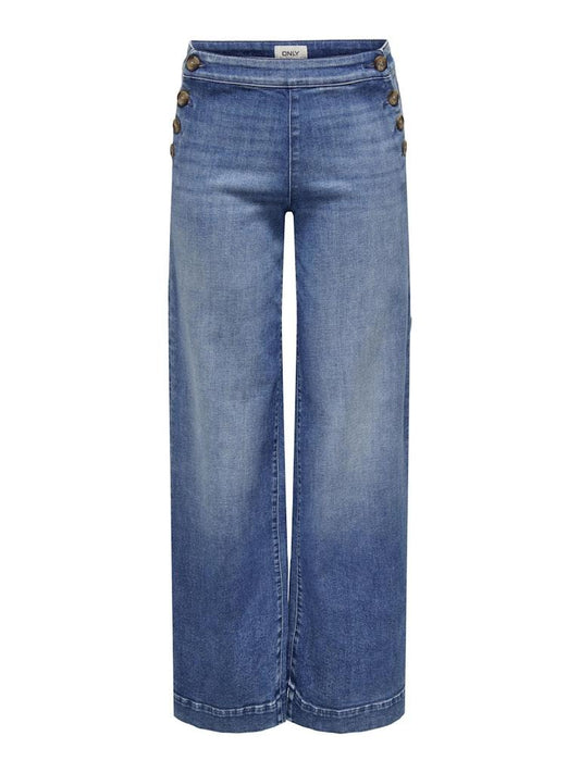 JEANS - ONLY ONLMADISON HW BUTTON WIDE DNM GEN769