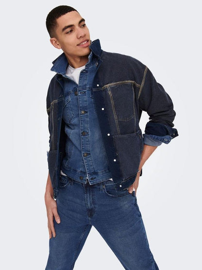 GIUBBOTTO/JEANS - ONLY & SONS ONSCOIN MID. BLUE 4333 JACKET NOOS