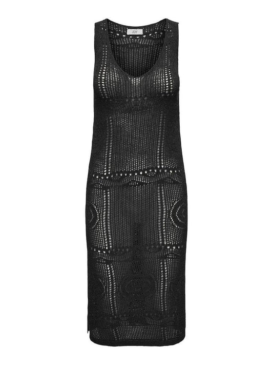 ABITO - JDY JDYKOFI S/L V-NECK SLIT MIDI DRESS KNT