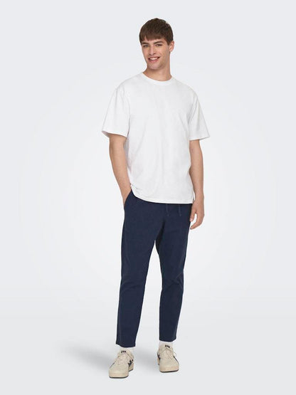 PANTALONE - ONLY & SONS ONSLINUS CROP 0007 COT LIN PNT NOOS