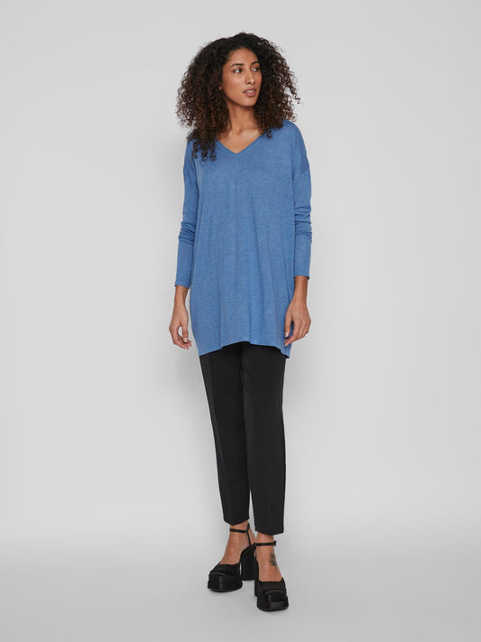 Vila - Pullover - Donna | viabella vneck l/s knit tunic/su
