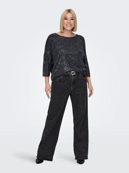 Only Carmakoma - Blusa - Donna curvy | carfoila 3/4 o-neck top jrs bf