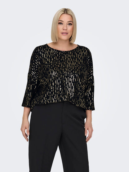 Only Carmakoma - Blusa - Donna curvy | carfoila 3/4 o-neck top jrs bf