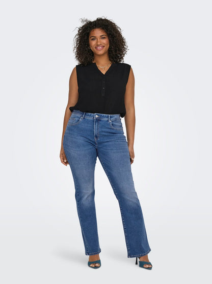 Only Carmakoma - Jeans - Donna curvy | carsally reg flared dnm bj114-3 noos