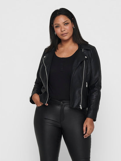Only Carmakoma - Giacca - Donna curvy | caremmy faux leather biker noos