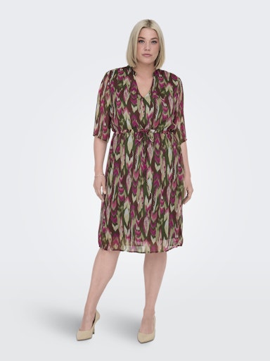 Only Carmakoma - Vestito - Donna curvy | caraugustina life 3/4 v-neck knee dress
