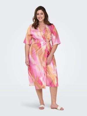 Only Carmakoma - Abito donna curvy | carveliane 2/4 wrap dress aop