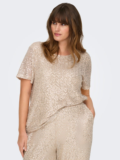 Only Carmakoma - T-shirt - Donna curvy | carviviana ss v-neck sequins top jrs