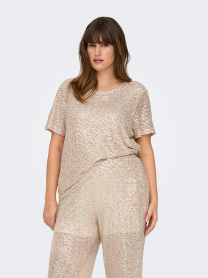 Only Carmakoma - T-shirt - Donna curvy | carviviana ss v-neck sequins top jrs