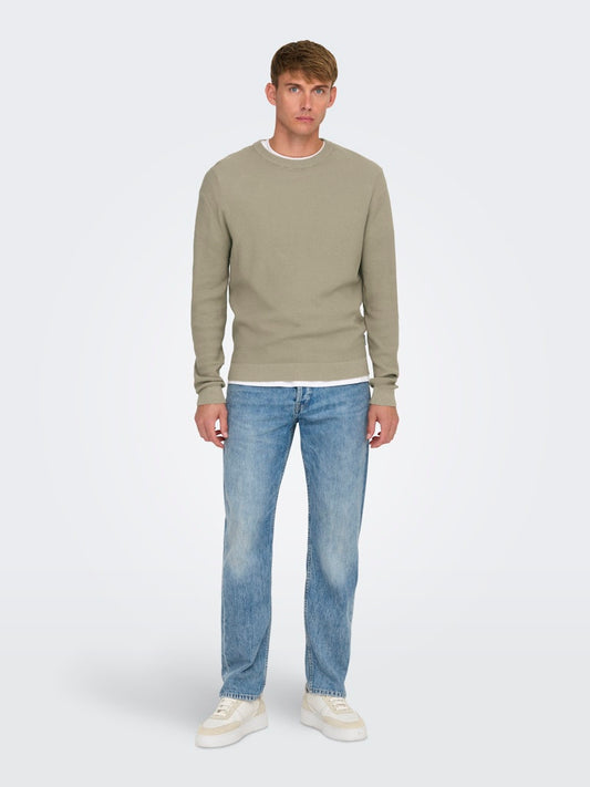 Only & Sons - Pullover - Uomo | onstony ds 12 ls waffle crew knit noos