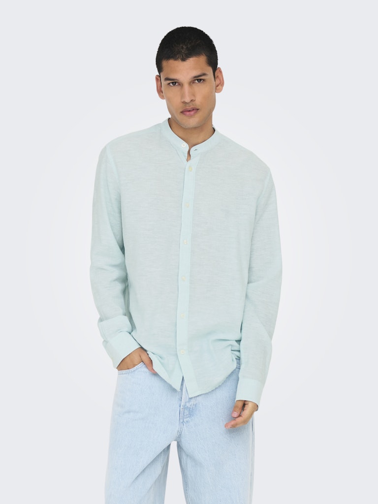 Only & Sons - Uomo - Camicia | onscaiden ls solid linen mao shirt noos