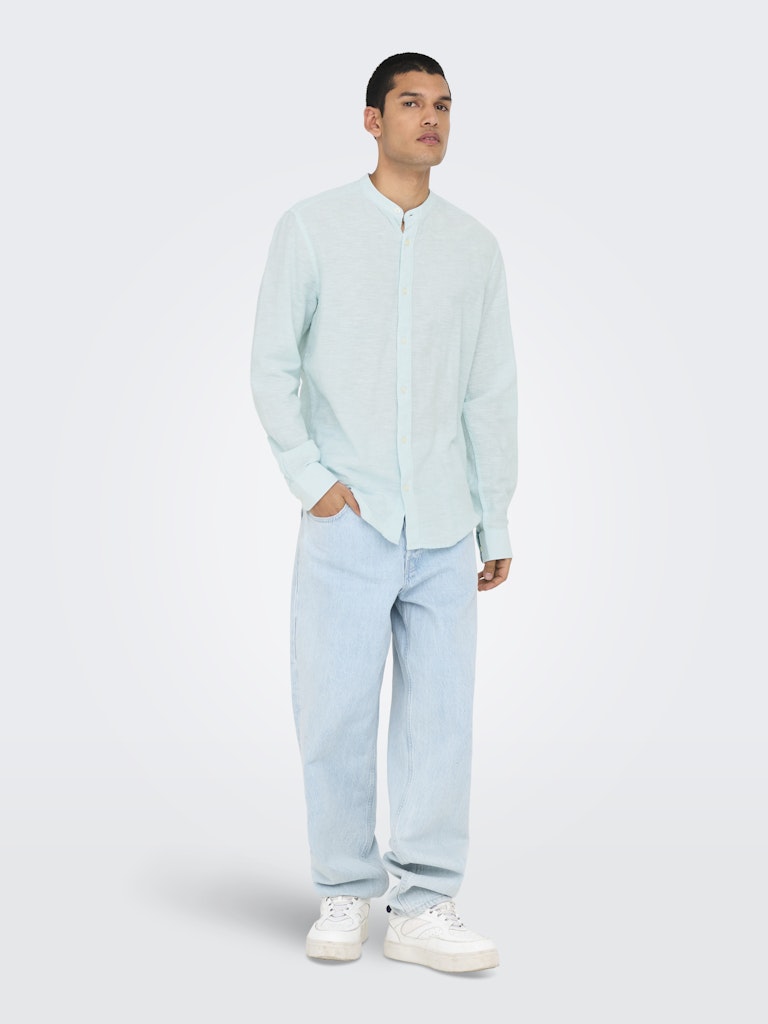 Only & Sons - Uomo - Camicia | onscaiden ls solid linen mao shirt noos