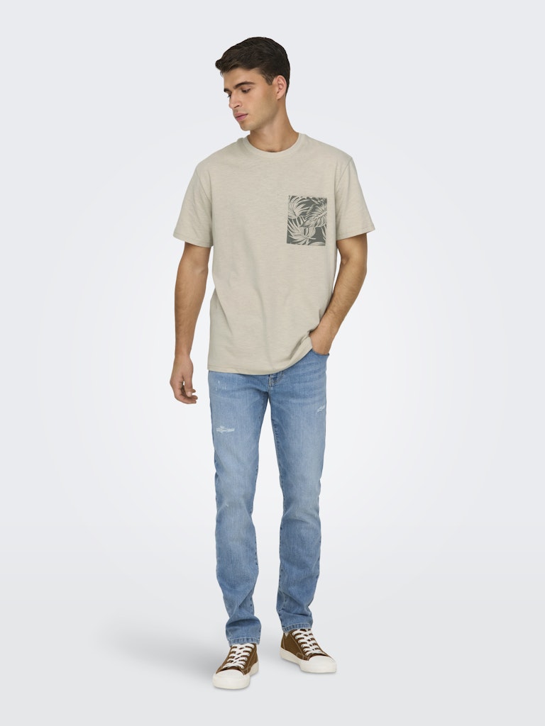 Only & Sons - Uomo - T-shirt | onsperry life reg leaf ss pockettee noos