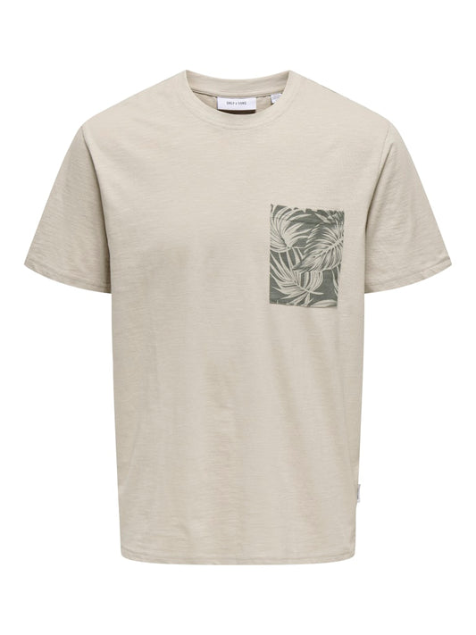 Only&Sons - T-shirt uomo | onsperry life reg leaf ss pockettee noos