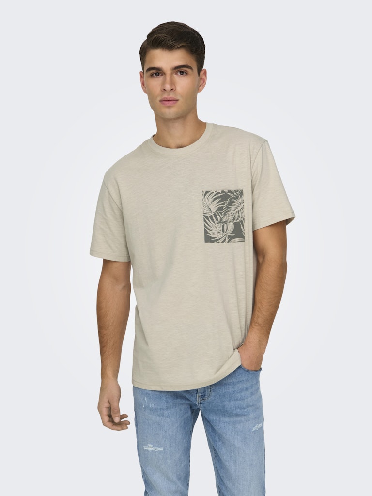 Only & Sons - Uomo - T-shirt | onsperry life reg leaf ss pockettee noos