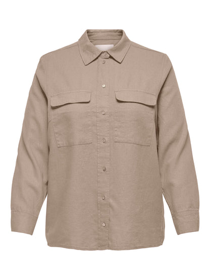 Camicia Carcaro L/S Ovs Linen Shirt Woven Only Carmakoma