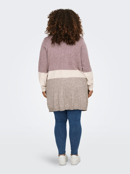 Cardigan In Maglia Carnew Stone L/S Long Stripe Knt Only Carmakoma
