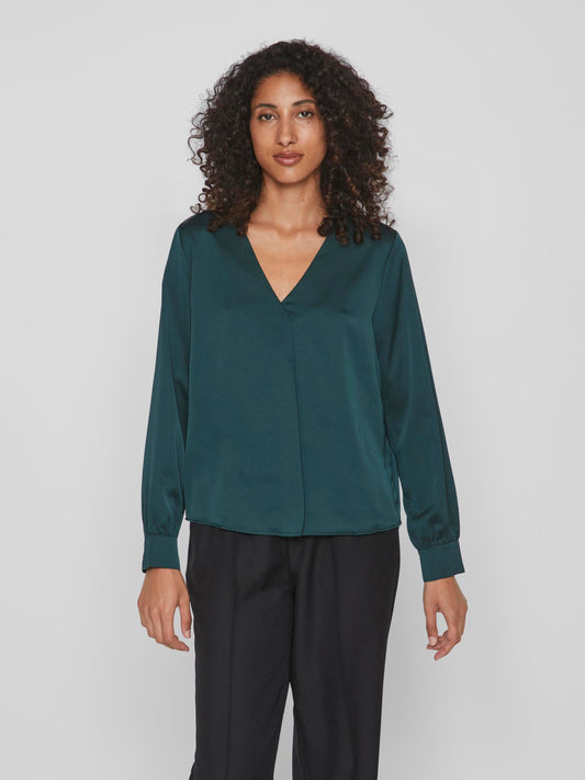 Vila - Blusa - Donna | viellette vneck l/s noos