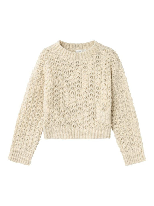 PULLOVER - NAME IT NKFOSIGNA LS SHORT KNIT