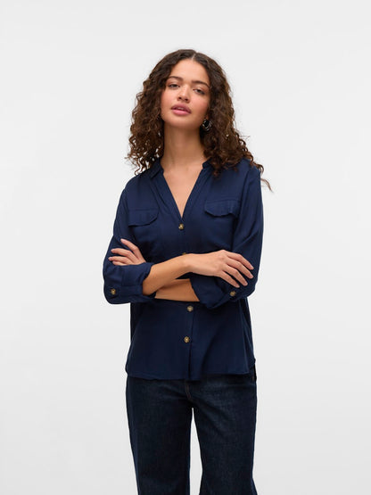 Vero Moda - Camicia - Donna | vmbumpy l/s shirt new wvn ga noos