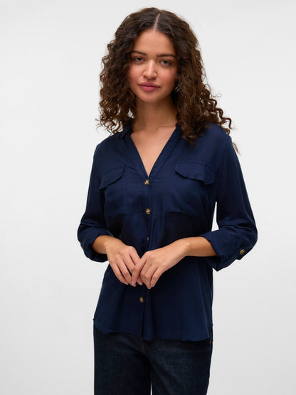 Vero Moda - Camicia - Donna | vmbumpy l/s shirt new wvn ga noos