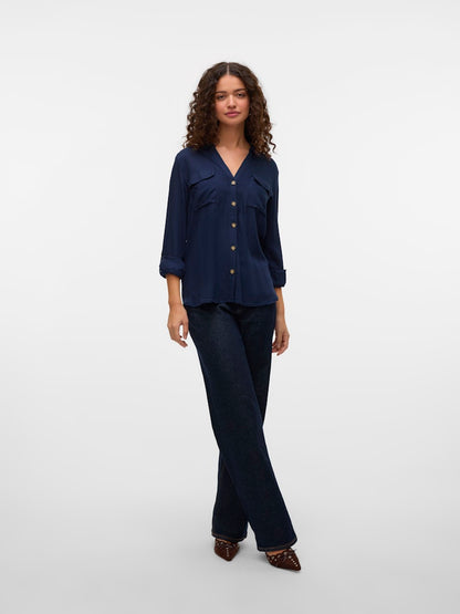 Vero Moda - Camicia - Donna | vmbumpy l/s shirt new wvn ga noos