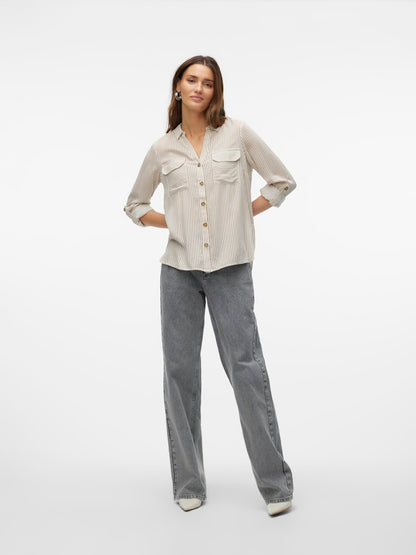 Vero Moda - Camicia - Donna | vmbumpy l/s shirt new wvn ga noos
