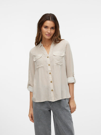 Vero Moda - Camicia - Donna | vmbumpy l/s shirt new wvn ga noos