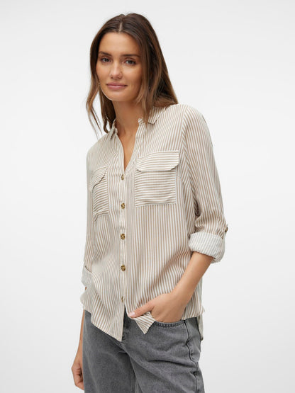 Vero Moda - Camicia - Donna | vmbumpy l/s shirt new wvn ga noos