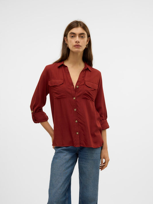 Vero Moda - Camicia - Donna | vmbumpy l/s shirt new wvn ga noos