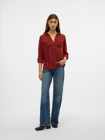 Vero Moda - Camicia - Donna | vmbumpy l/s shirt new wvn ga noos