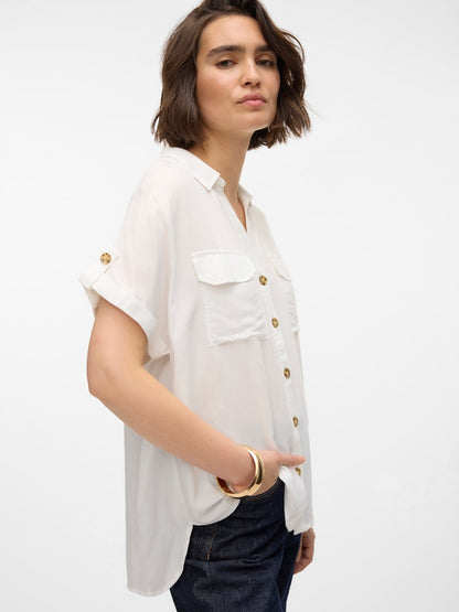 Vero Moda - Camicia - Donna | vmbumpy ss shirt wvn ga noos