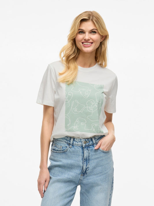 Vila - T-shirt - Donna | visybil faces o-neck s/s t-shirt/dfs