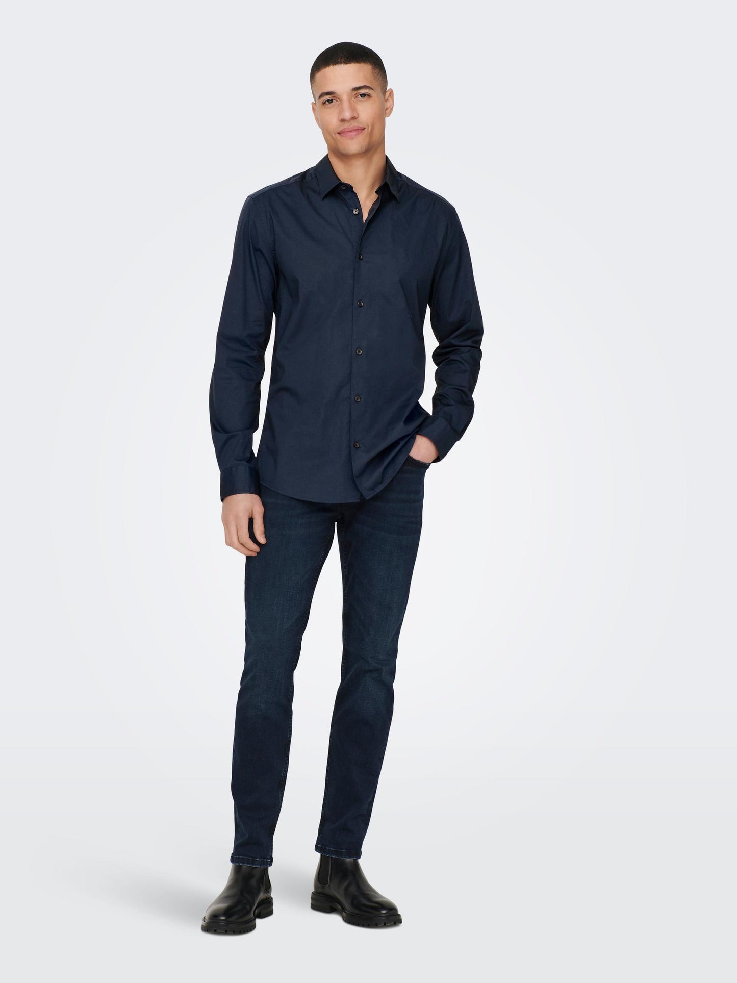 Camicia Andy Slim Easy Iron Poplin Shirt Noos Only & Sons