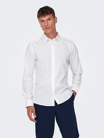 CAMICIA - ONLY & SONS ONSSANE LIFE SLIM LS SOLID POPLIN SHIRT