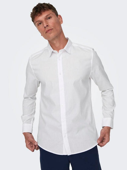 CAMICIA - ONLY & SONS ONSSANE LIFE SLIM LS SOLID POPLIN SHIRT