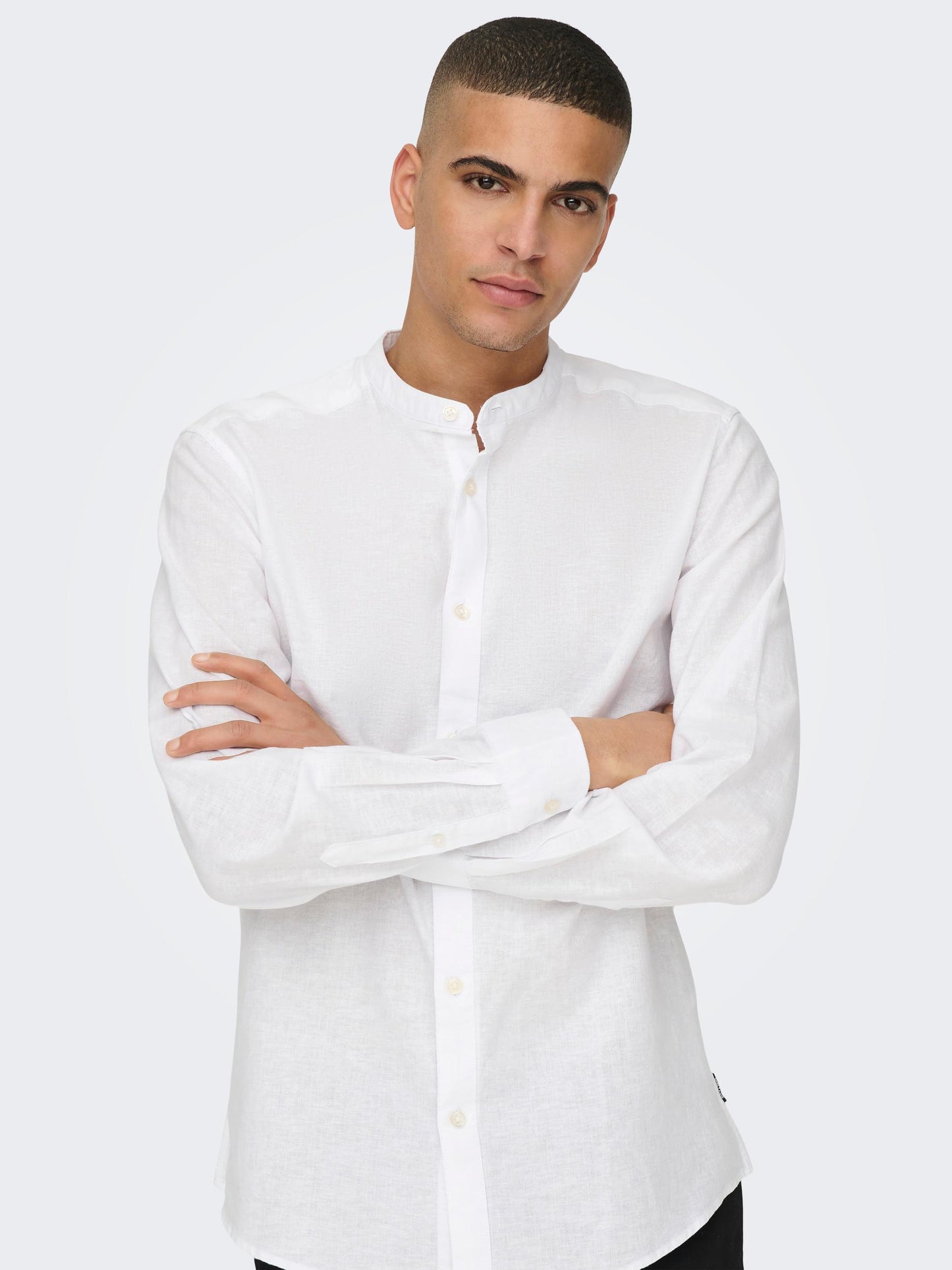 Camicia Caiden Ls Solid Linen Mao Shirt Noos Only & Sons