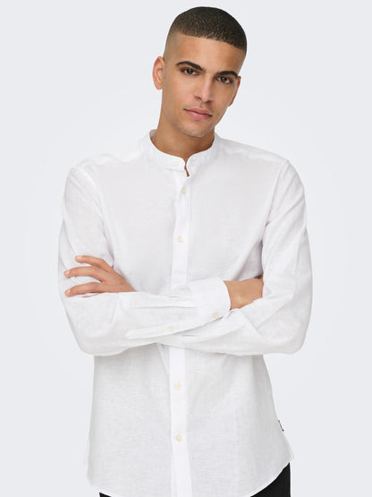 Camicia Caiden Ls Solid Linen Mao Shirt Noos Only & Sons