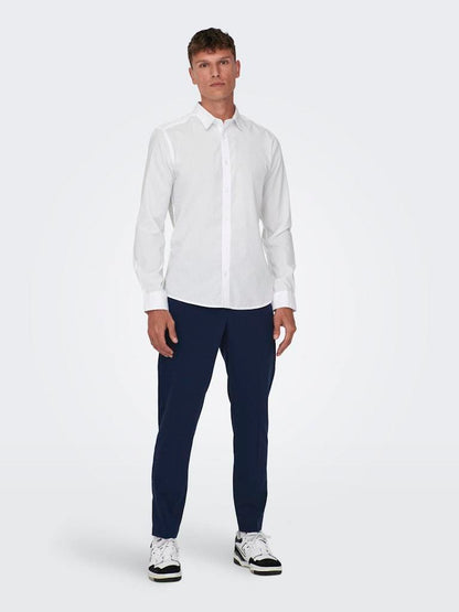 CAMICIA - ONLY & SONS ONSSANE LIFE SLIM LS SOLID POPLIN SHIRT